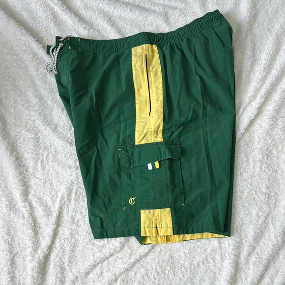 Daniel Cremieux Green and Yellow Board Shorts Quick-Dry - Picture 3 of 5